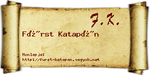 Fürst Katapán névjegykártya